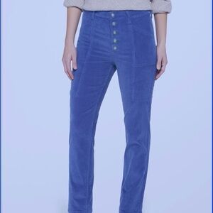 Cosmic Blue Love Hailey High Rise Button Fly Corduroy Straight Pant Sz 30